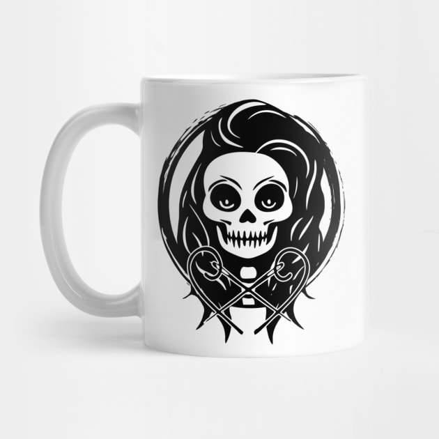 Female Craft Artist Skull and Needles Black Logo by Nuletto